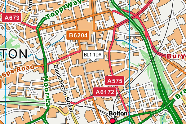 BL1 1DA map - OS VectorMap District (Ordnance Survey) BL1 1DA map - OS VectorMap District (Ordnance Survey)
