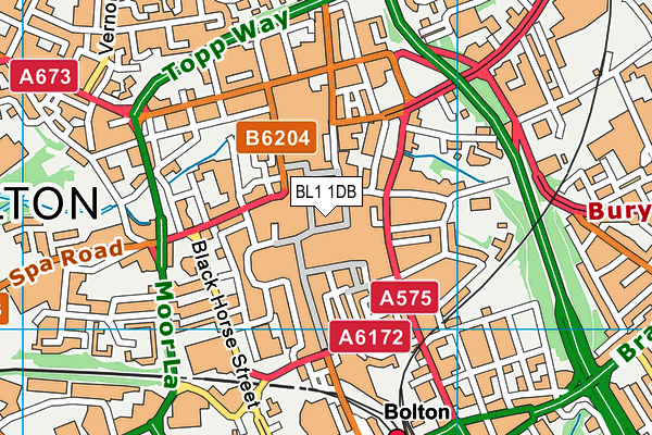 BL1 1DB map - OS VectorMap District (Ordnance Survey) BL1 1DB map - OS VectorMap District (Ordnance Survey)