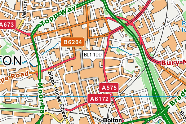 BL1 1DD map - OS VectorMap District (Ordnance Survey) BL1 1DD map - OS VectorMap District (Ordnance Survey)