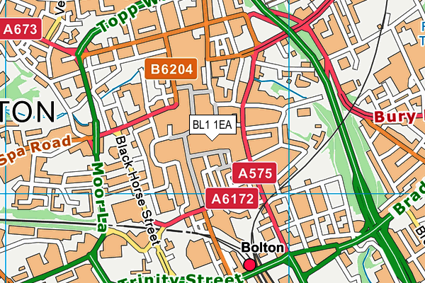 BL1 1EA map - OS VectorMap District (Ordnance Survey) BL1 1EA map - OS VectorMap District (Ordnance Survey)