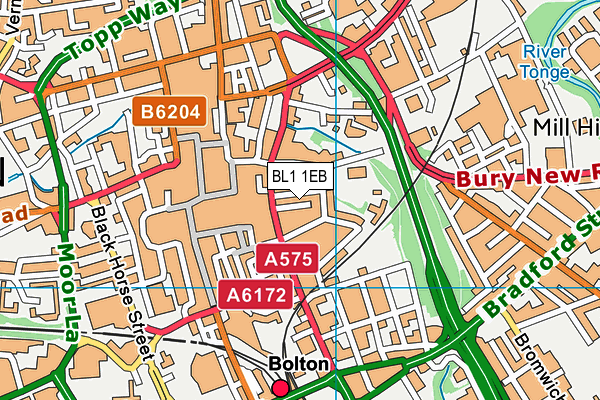 BL1 1EB map - OS VectorMap District (Ordnance Survey) BL1 1EB map - OS VectorMap District (Ordnance Survey)