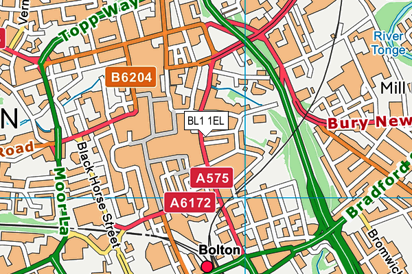BL1 1EL map - OS VectorMap District (Ordnance Survey) BL1 1EL map - OS VectorMap District (Ordnance Survey)