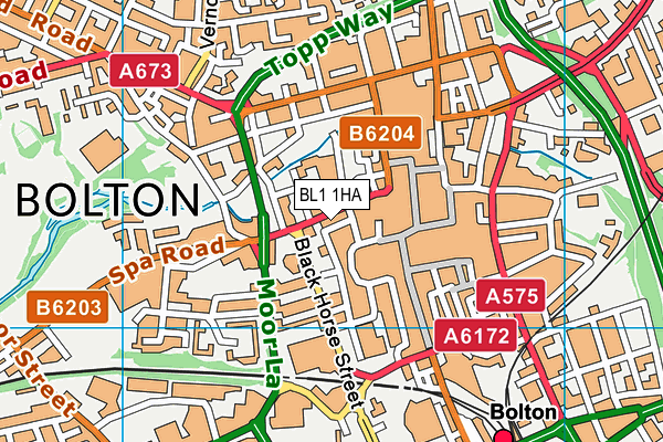 BL1 1HA map - OS VectorMap District (Ordnance Survey) BL1 1HA map - OS VectorMap District (Ordnance Survey)