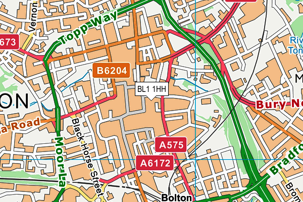 BL1 1HH map - OS VectorMap District (Ordnance Survey) BL1 1HH map - OS VectorMap District (Ordnance Survey)