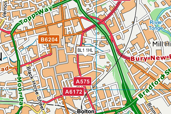 BL1 1HL map - OS VectorMap District (Ordnance Survey) BL1 1HL map - OS VectorMap District (Ordnance Survey)