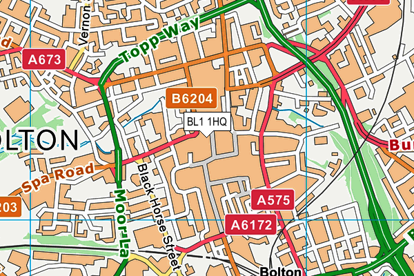 BL1 1HQ map - OS VectorMap District (Ordnance Survey)