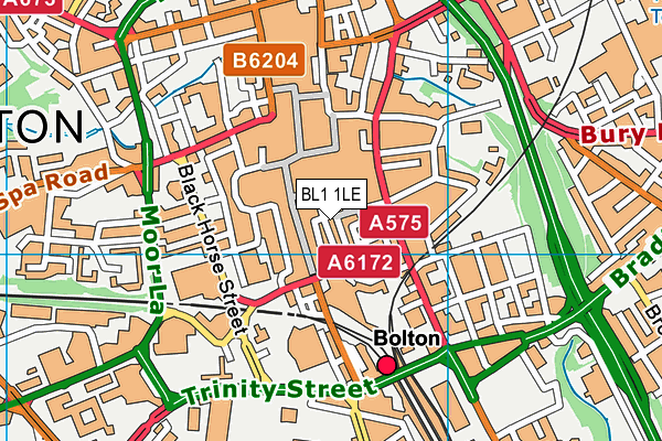 BL1 1LE map - OS VectorMap District (Ordnance Survey) BL1 1LE map - OS VectorMap District (Ordnance Survey)