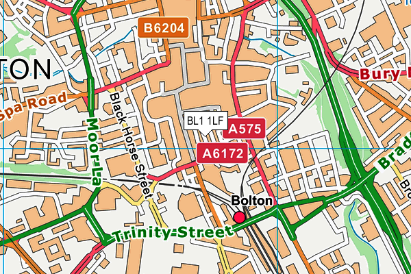 BL1 1LF map - OS VectorMap District (Ordnance Survey) BL1 1LF map - OS VectorMap District (Ordnance Survey)