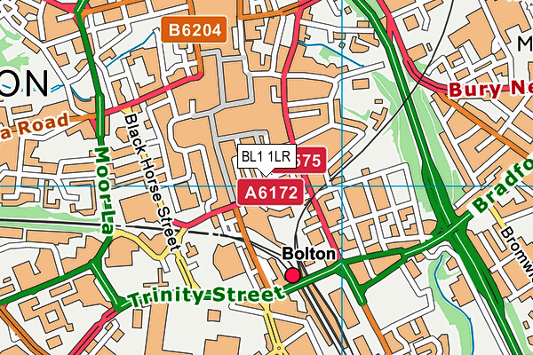 BL1 1LR map - OS VectorMap District (Ordnance Survey) BL1 1LR map - OS VectorMap District (Ordnance Survey)
