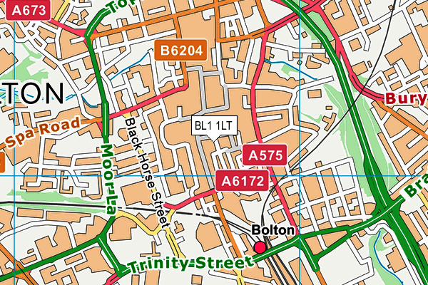 BL1 1LT map - OS VectorMap District (Ordnance Survey) BL1 1LT map - OS VectorMap District (Ordnance Survey)