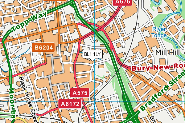 BL1 1LY map - OS VectorMap District (Ordnance Survey) BL1 1LY map - OS VectorMap District (Ordnance Survey)