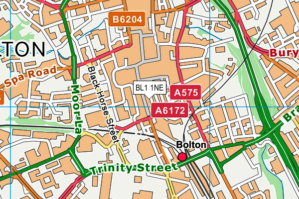 BL1 1NE map - OS VectorMap District (Ordnance Survey) BL1 1NE map - OS VectorMap District (Ordnance Survey)