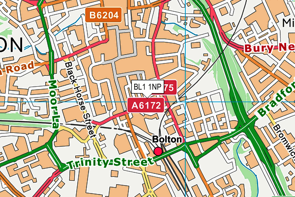 BL1 1NP map - OS VectorMap District (Ordnance Survey) BL1 1NP map - OS VectorMap District (Ordnance Survey)