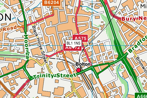 BL1 1NS map - OS VectorMap District (Ordnance Survey)
