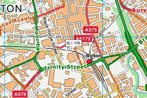 BL1 1PB map - OS VectorMap District (Ordnance Survey) BL1 1PB map - OS VectorMap District (Ordnance Survey)