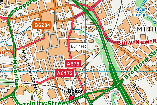 BL1 1PR map - OS VectorMap District (Ordnance Survey) BL1 1PR map - OS VectorMap District (Ordnance Survey)