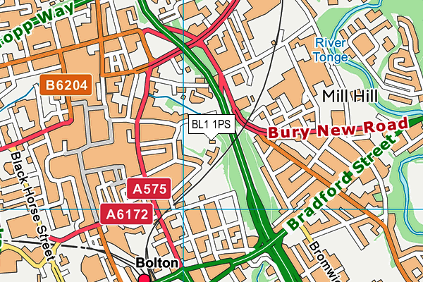 BL1 1PS map - OS VectorMap District (Ordnance Survey) BL1 1PS map - OS VectorMap District (Ordnance Survey)