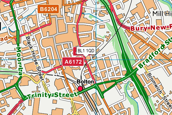 BL1 1QD map - OS VectorMap District (Ordnance Survey) BL1 1QD map - OS VectorMap District (Ordnance Survey)