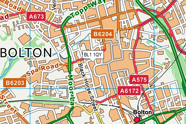 BL1 1QY map - OS VectorMap District (Ordnance Survey) BL1 1QY map - OS VectorMap District (Ordnance Survey)