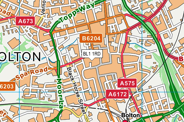BL1 1RD map - OS VectorMap District (Ordnance Survey)