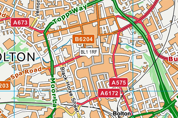 BL1 1RF map - OS VectorMap District (Ordnance Survey) BL1 1RF map - OS VectorMap District (Ordnance Survey)