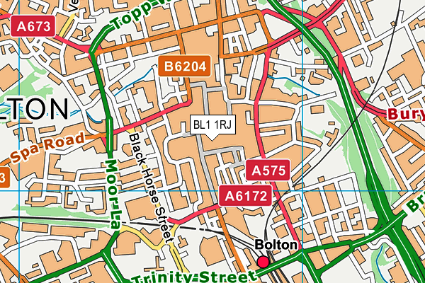BL1 1RJ map - OS VectorMap District (Ordnance Survey) BL1 1RJ map - OS VectorMap District (Ordnance Survey)