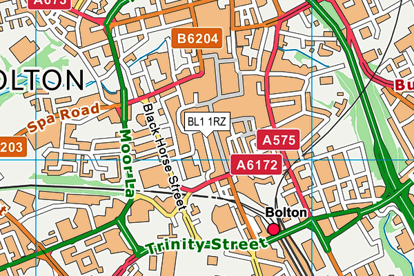 BL1 1RZ map - OS VectorMap District (Ordnance Survey)