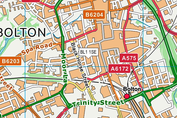 BL1 1SE map - OS VectorMap District (Ordnance Survey) BL1 1SE map - OS VectorMap District (Ordnance Survey)