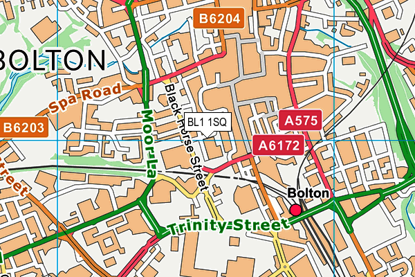BL1 1SQ map - OS VectorMap District (Ordnance Survey) BL1 1SQ map - OS VectorMap District (Ordnance Survey)