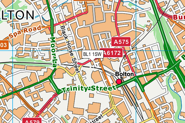 BL1 1SW map - OS VectorMap District (Ordnance Survey) BL1 1SW map - OS VectorMap District (Ordnance Survey)