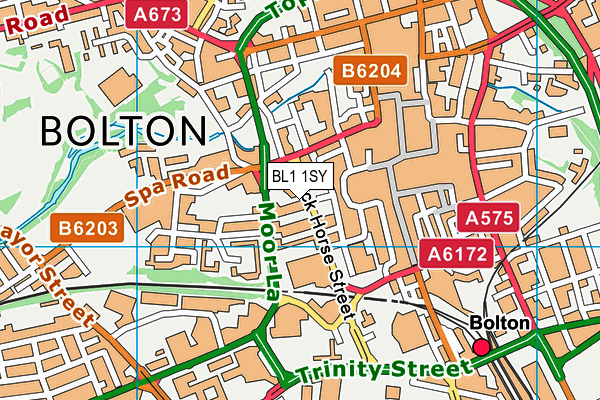 BL1 1SY map - OS VectorMap District (Ordnance Survey) BL1 1SY map - OS VectorMap District (Ordnance Survey)