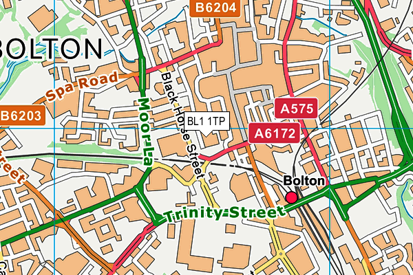BL1 1TP map - OS VectorMap District (Ordnance Survey) BL1 1TP map - OS VectorMap District (Ordnance Survey)
