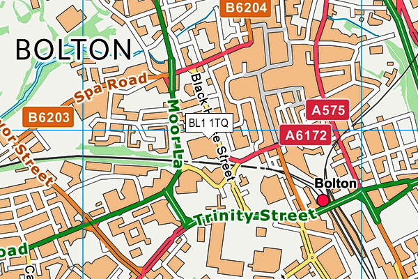BL1 1TQ map - OS VectorMap District (Ordnance Survey)