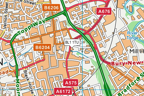 BL1 1TU map - OS VectorMap District (Ordnance Survey) BL1 1TU map - OS VectorMap District (Ordnance Survey)