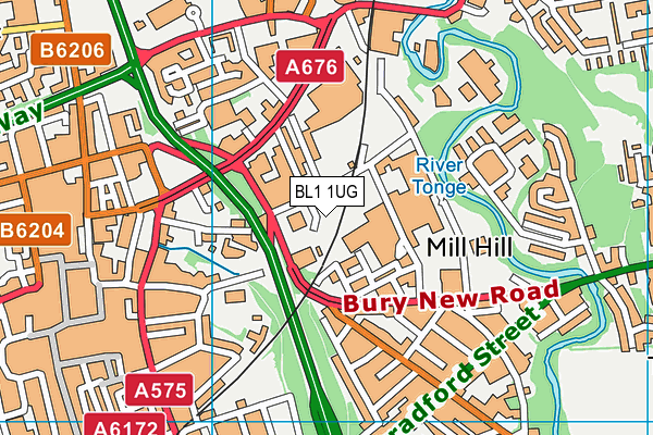 BL1 1UG map - OS VectorMap District (Ordnance Survey) BL1 1UG map - OS VectorMap District (Ordnance Survey)