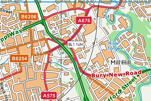 BL1 1UH map - OS VectorMap District (Ordnance Survey)