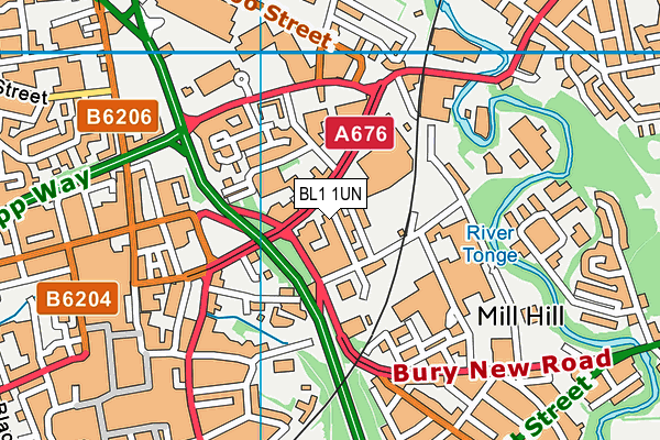 BL1 1UN map - OS VectorMap District (Ordnance Survey) BL1 1UN map - OS VectorMap District (Ordnance Survey)