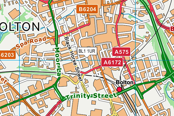 BL1 1UR map - OS VectorMap District (Ordnance Survey)