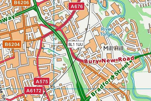 BL1 1UU map - OS VectorMap District (Ordnance Survey) BL1 1UU map - OS VectorMap District (Ordnance Survey)