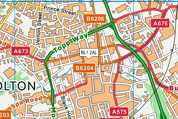 BL1 2AL map - OS VectorMap District (Ordnance Survey) BL1 2AL map - OS VectorMap District (Ordnance Survey)