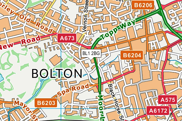 BL1 2BG map - OS VectorMap District (Ordnance Survey)