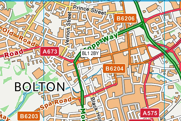 BL1 2BY map - OS VectorMap District (Ordnance Survey) BL1 2BY map - OS VectorMap District (Ordnance Survey)