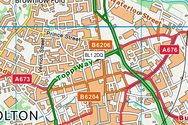 BL1 2DQ map - OS VectorMap District (Ordnance Survey) BL1 2DQ map - OS VectorMap District (Ordnance Survey)