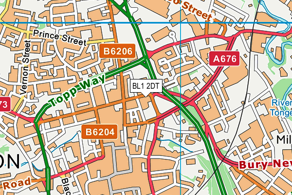 BL1 2DT map - OS VectorMap District (Ordnance Survey) BL1 2DT map - OS VectorMap District (Ordnance Survey)