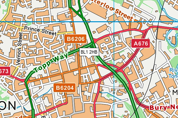 BL1 2HB map - OS VectorMap District (Ordnance Survey) BL1 2HB map - OS VectorMap District (Ordnance Survey)
