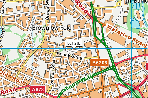 BL1 2JE map - OS VectorMap District (Ordnance Survey) BL1 2JE map - OS VectorMap District (Ordnance Survey)