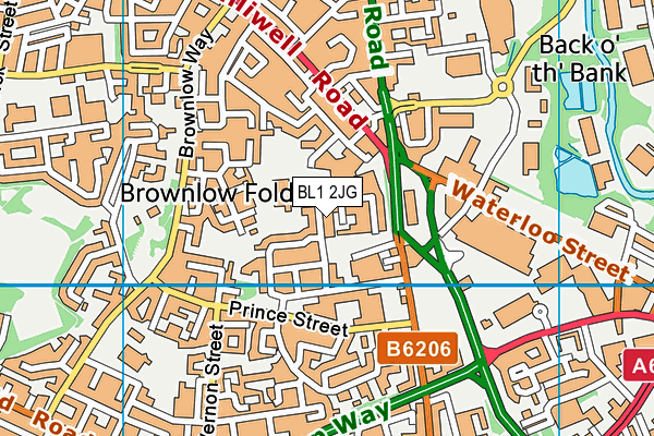 BL1 2JG map - OS VectorMap District (Ordnance Survey) BL1 2JG map - OS VectorMap District (Ordnance Survey)