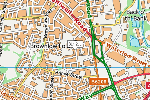 BL1 2JL map - OS VectorMap District (Ordnance Survey) BL1 2JL map - OS VectorMap District (Ordnance Survey)