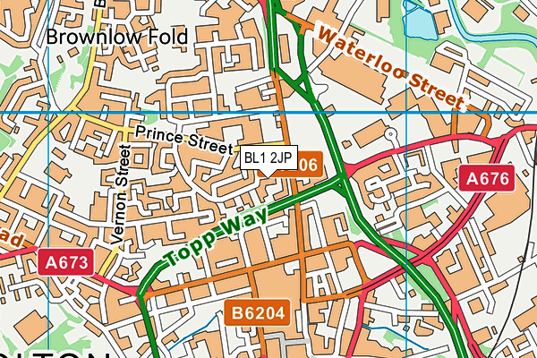 BL1 2JP map - OS VectorMap District (Ordnance Survey) BL1 2JP map - OS VectorMap District (Ordnance Survey)