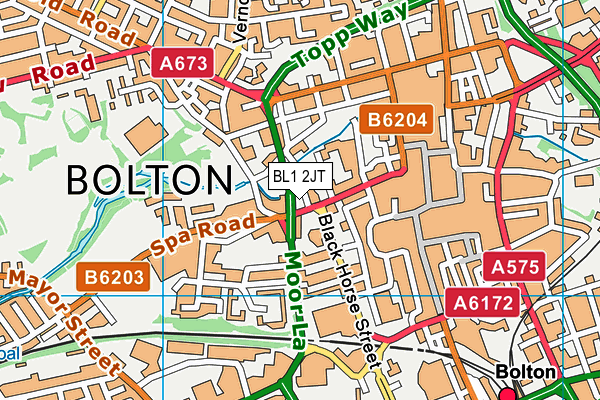 BL1 2JT map - OS VectorMap District (Ordnance Survey) BL1 2JT map - OS VectorMap District (Ordnance Survey)